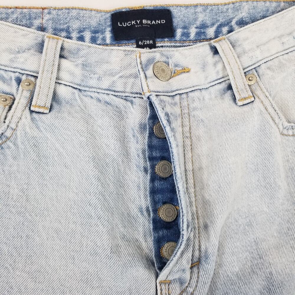 Lucky Brand Jeans Womens 6 28R Light Wash Drew Mom High Rise Tapered Denim Pants - Picture 11 of 15